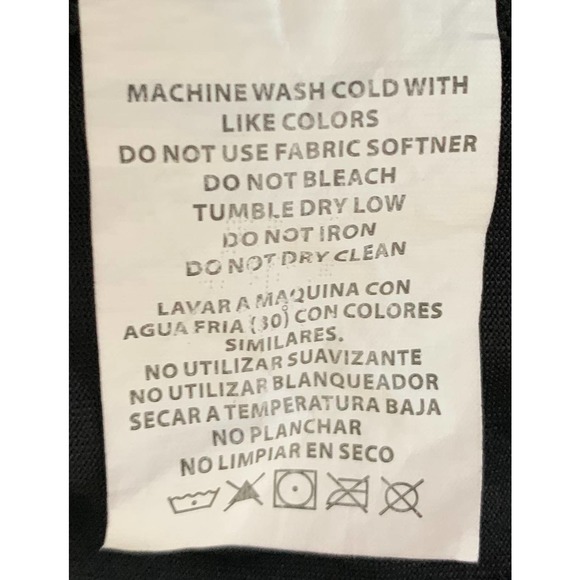 BEBE SPORT SHORT WAISTED TOP, WOMENS. XL, BLACK W/COLORFUL STRIPES ON FRONT - Picture 9 of 9